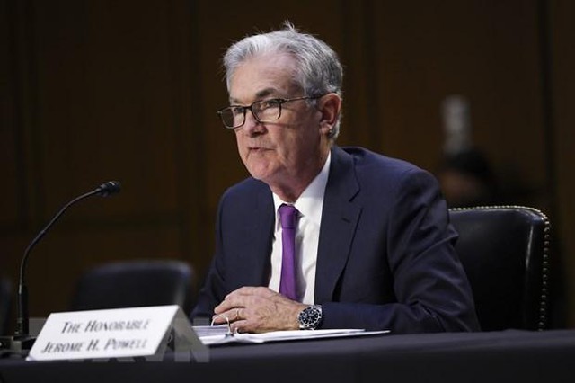 Chủ tịch Fed Jerome Powell phát biểu tại phiên điều trần trước Ủy ban Ngân hàng Thượng viện Mỹ, Washington, D.C., ngày 28/9/2021. (Ảnh: THX/TTXVN).